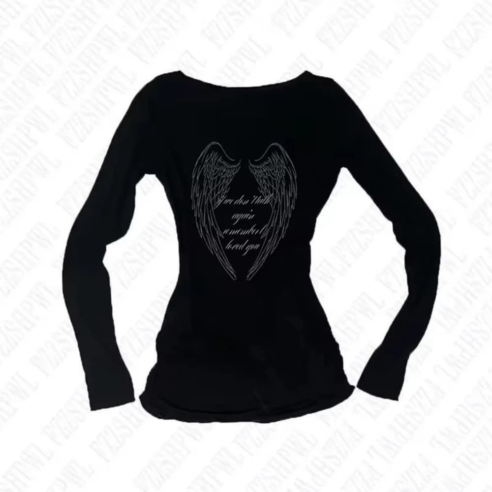 Japanese and Korean Y2K design sense niche women's spring trend best-selling casual long sleeved waist repair T-shirt ins